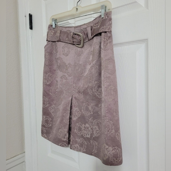 Purificacion Garcia Pencil Skirt Size 6/8 Cotton Silk Blend Spain Elegant Purple - Picture 3 of 12